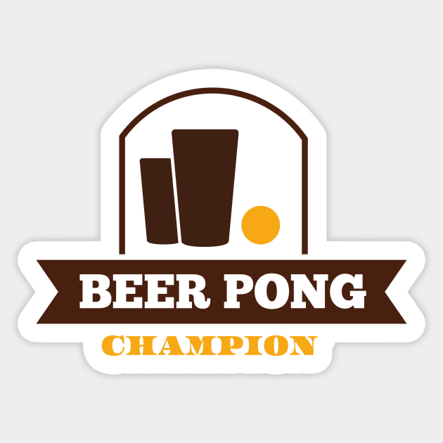 Beer pong champion Sticker by nektarinchen